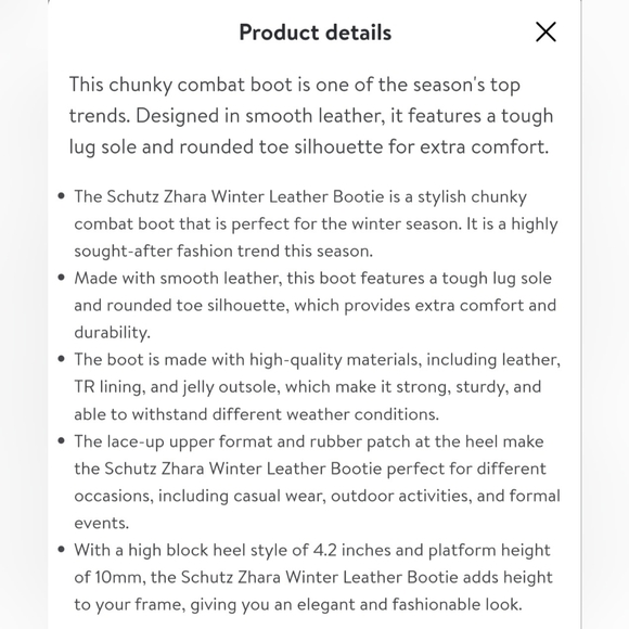 NWT Schutz Zara Dark Tan Maroon Platform Genuine Leather Combat Heel Boots - Picture 15 of 17